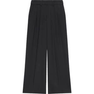 Mint Velvet Black Pleated Cropped Trousers